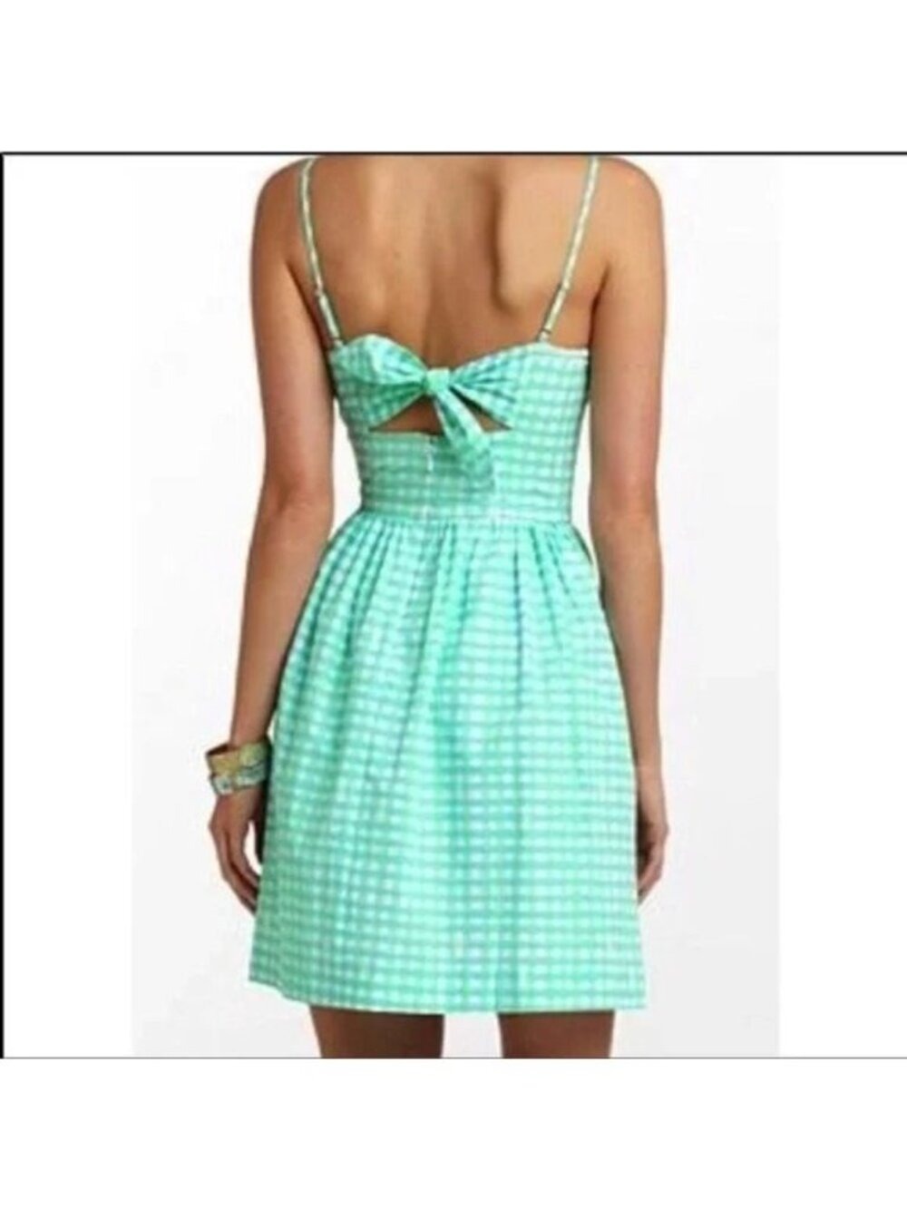 Lilly Pulitzer Glenda Green Painterly Gingham Bethany Dress XS - Picture 2 of 7